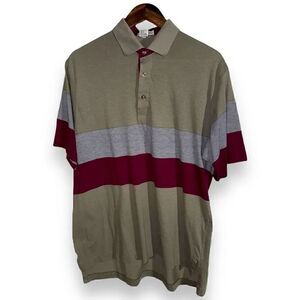 90s Lacoste Green & Burgundy Polo Shirt Size L
